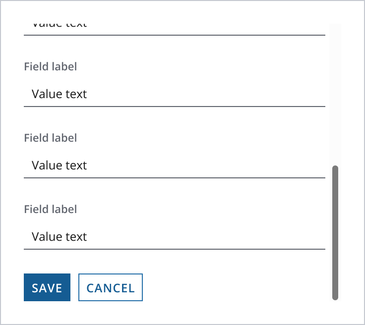 Example showing the bottom of a form with buttons.